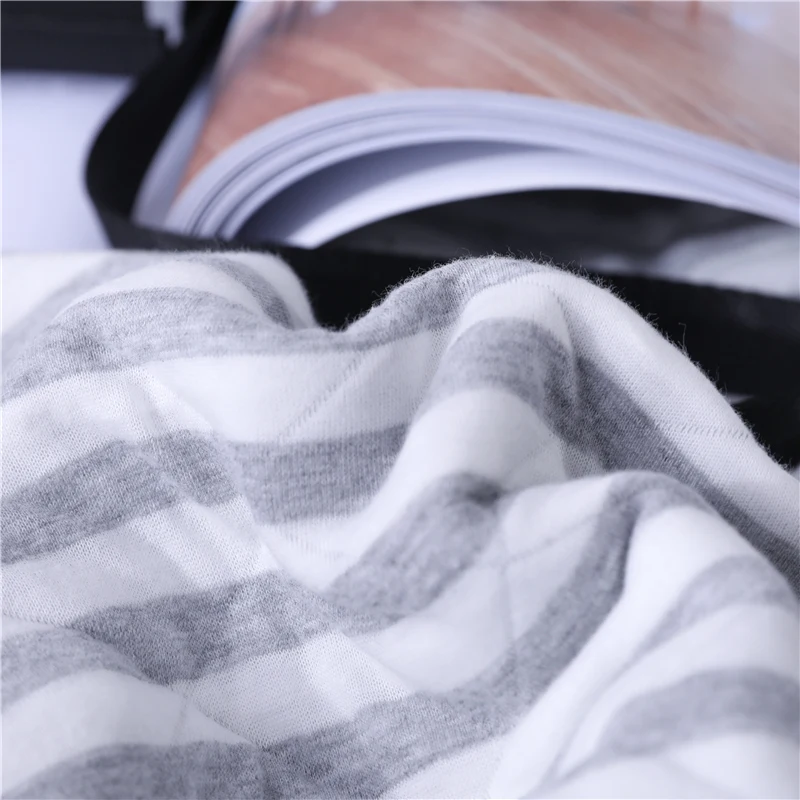 Полосатое трикотажное Хлопковое одеяло подходит для взрослых и детей в среде кондиционирования воздуха, ворса и отдыха