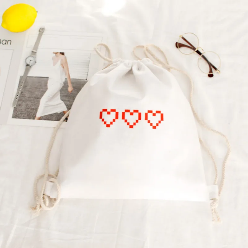 Canvas Drawstring Bags School Bag For Teenagers Backpacks Drawstring Backpack Shopping Travel Bag