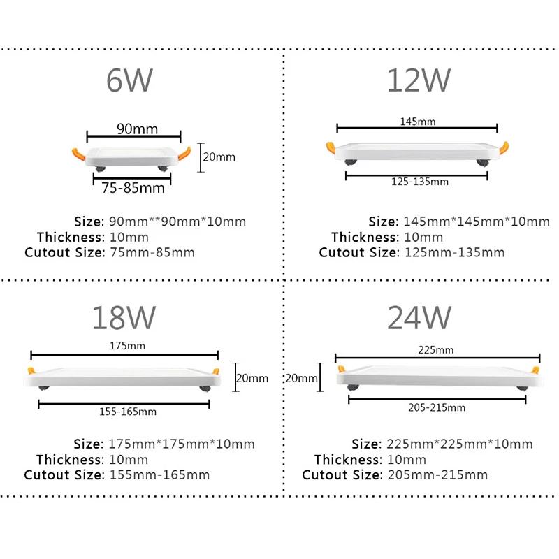 Узкий светодиодный панельный светильник с регулируемой яркостью 6 Вт 12 Вт 18 Вт 24 Вт круглый квадратный ультра тонкий светодиодный светильник Холодный/теплый белый Внутреннее освещение