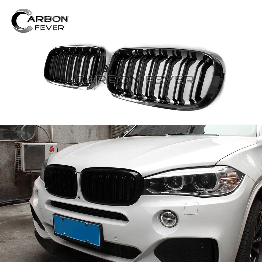 2-Slat Авто запасные части гоночные грили для BMW X5 X6 серии F15 F16 Настоящее Наружная часть пара Kinedy передняя решетка