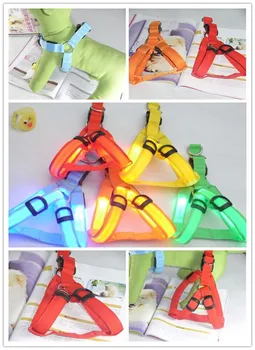 

FE01 USB rechargerable dog harness LED light pet belt luminous dog harness for medium large dogs free shipping