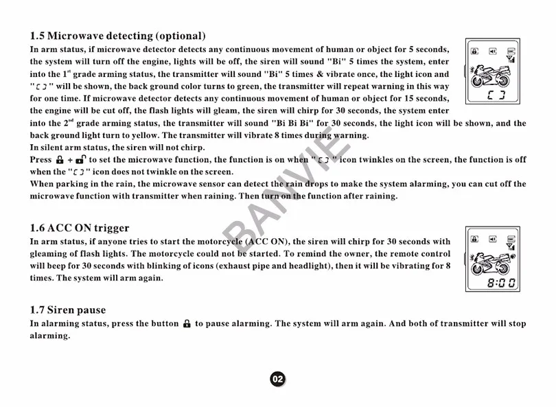 BANVIE 2 Way мотоциклетная система охранной сигнализации с дистанционным запуском двигателя, мониторинг состояния мотоцикла в режиме реального времени