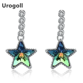 

Noble New S925 Steel Crystal Star Pendant Stud Earrings with S925 Sterling Silver Stud Earrings For Women Gift