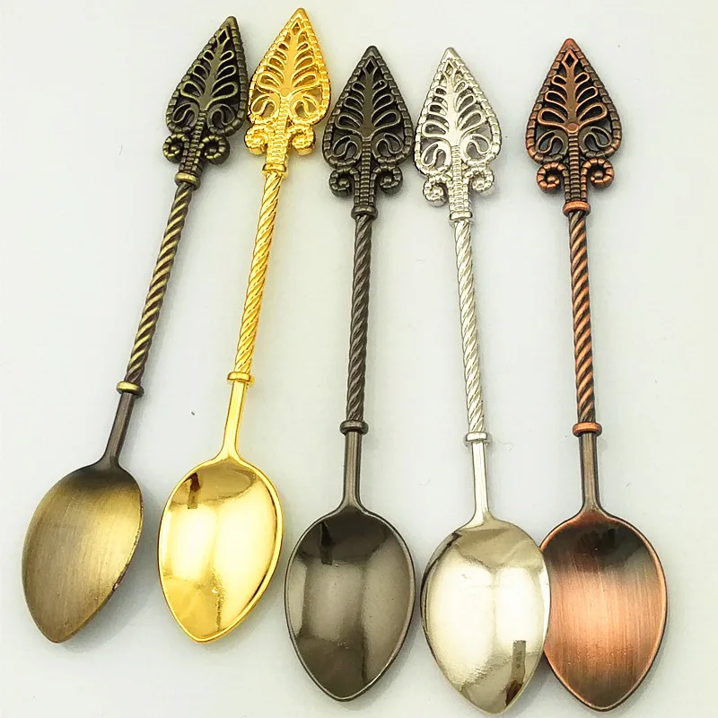 Vintage Retro Coffee Spoons Tea Sugar Honey Spoon Metal Alloy Mini Ice