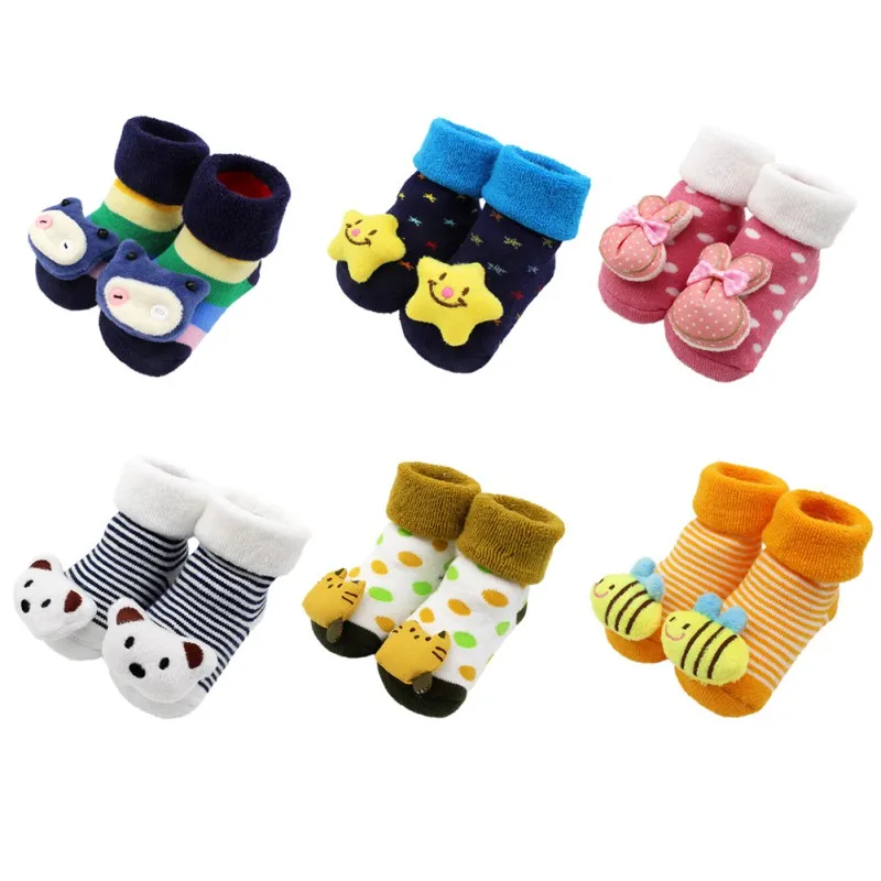 

Baby Cartoon Socks Newborn Baby Girls Boys Anti-Slip Socks Slipper Shoes Winter Socks High Quality 2019