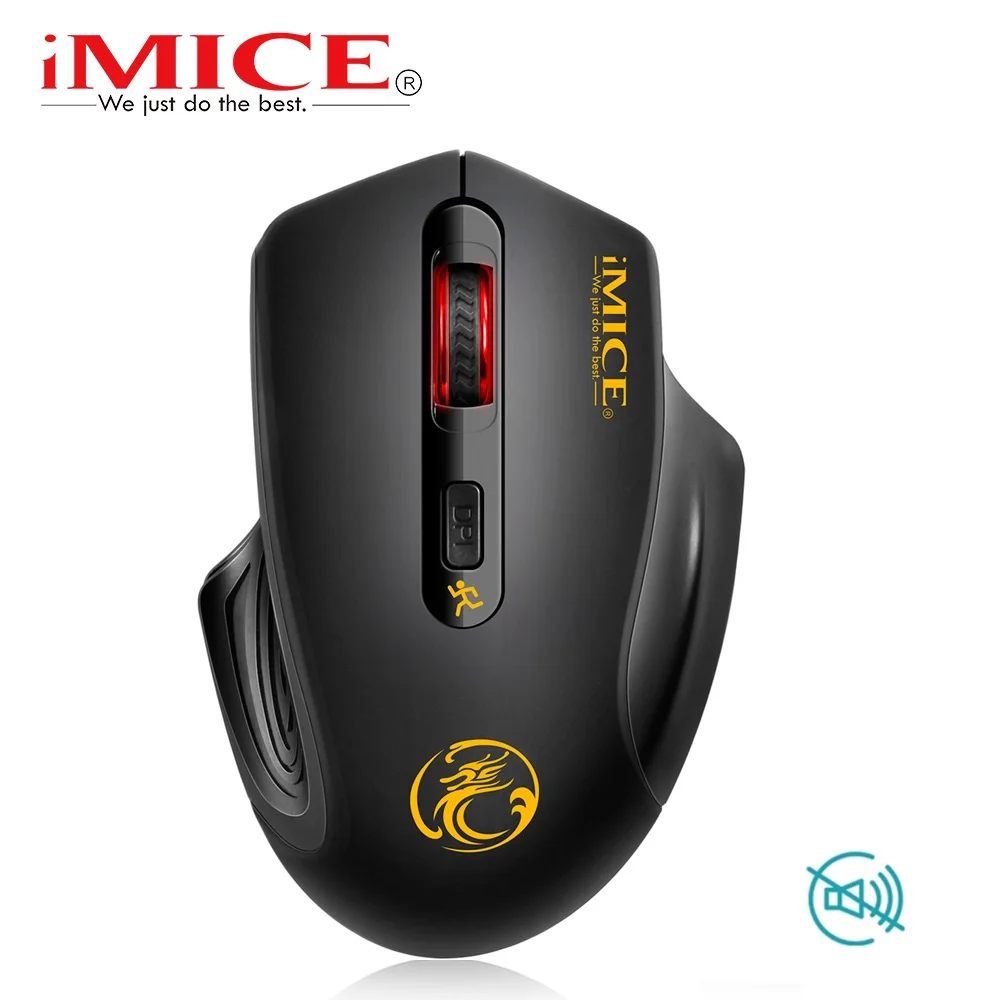 IMice Silent Беспроводная usb-мышь 2000 Точек на дюйм USB 3,0, приемник оптическая компьютерная мышь 2,4 GHz эргономичный мышей для портативных ПК Мышь