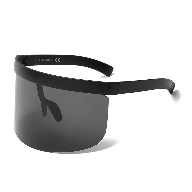 Винтажные Солнцезащитные очки с козырьком в стиле ретро для женщин и мужчин, негабаритные ветрозащитные очки с большой оправой, солнцезащитные очки - Цвет линз: Gray