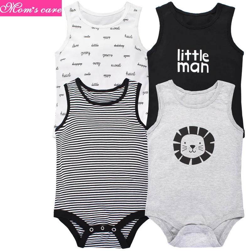 

4 pcs baby summer thin vest 100% cotton Newborn light air conditioning suit Siamese romper Child vest