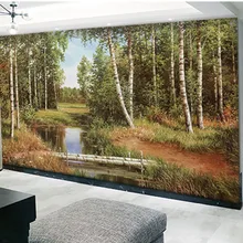 На заказ DIY печать ткани и текстильные обои для стен настенная ткань роспись тонкий хлопок и лен для гостиной бесшовный лес
