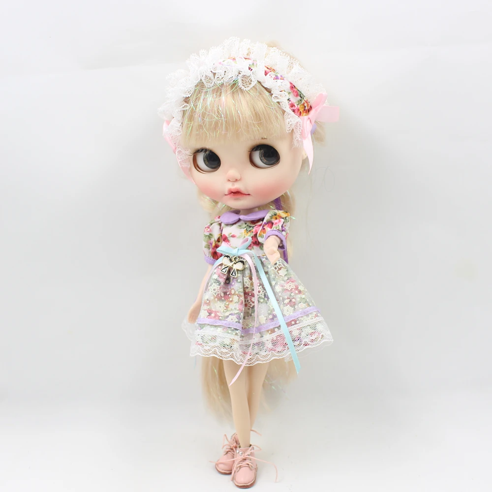 Наряды для Blyth кукольные в стиле «Mori Girl» платье с цветочным принтом, украшение для волос, натуральный костюм для 1/6 Озон BJD pullip licca
