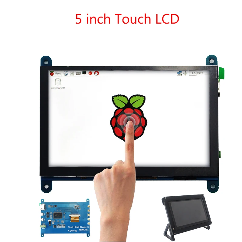 5-дюймовый сенсорный экран для Raspberry Pi 4 800x480 фото + держатель ПК Lapto 4B/3B +/3Bp