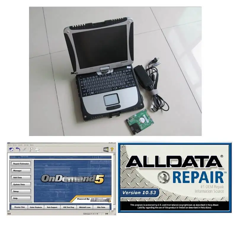 CF 19 4GB CPU 9300 ноутбук Авто Ремонт Alldata программное обеспечение V10.53 + Mit on. d. emand 5 в 1 ТБ