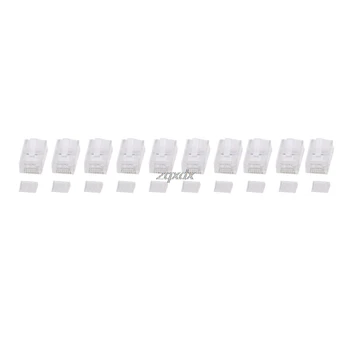 

New Arrived 10Pcs RJ45 CAT6 8-Pin Modular Plugs UTP Unshielded Version With Loading Bar Connector Drop ship