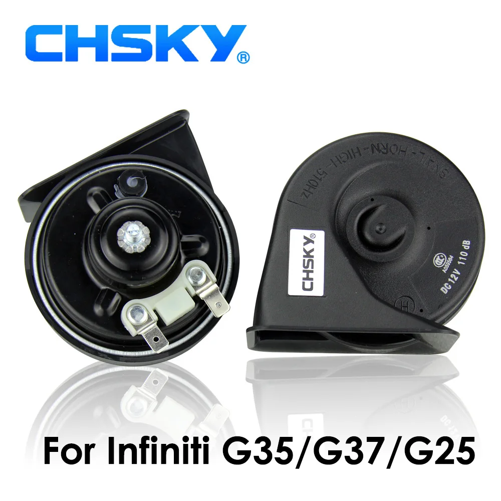 

CHSKY Car Horn Snail type Horn For Infiniti G25/G35/G37 2002 TO 2015 12V Loudness 110-129db Auto Horn Long Life High Low Klaxon