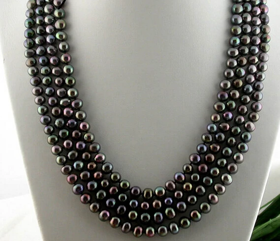 

ddh002792 Long 100" 8-9mm black round freshwater pearl necklace 28% Discount (A0513)