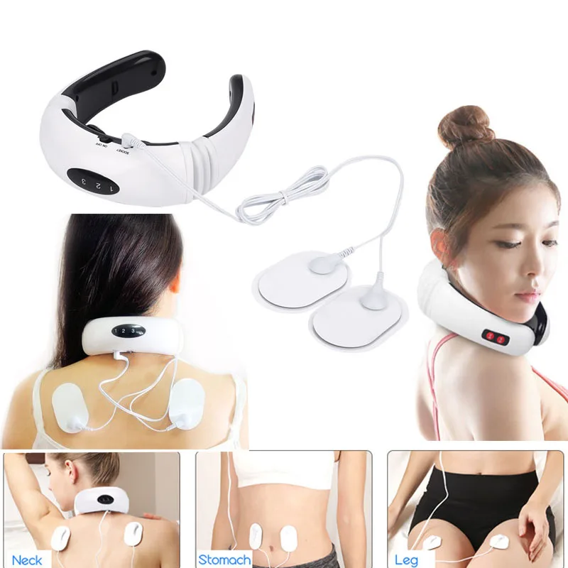 Health Care Relaxation Electric Pulse Back and Neck Massager Far Infrared Heating Pain Relief Acupuncture Tool Physiotherap afbeelding
