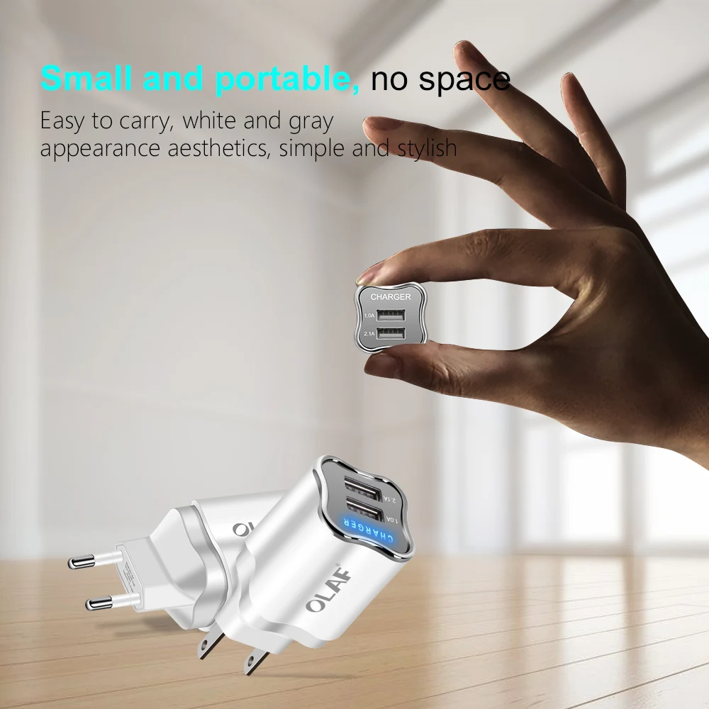 EU/US Plug 2 Port USB Charger 5V 2.1A Wall Adapter Mobile Phone Charger For Samsung s9 Xiaomi Tablet Portable usb phone charging