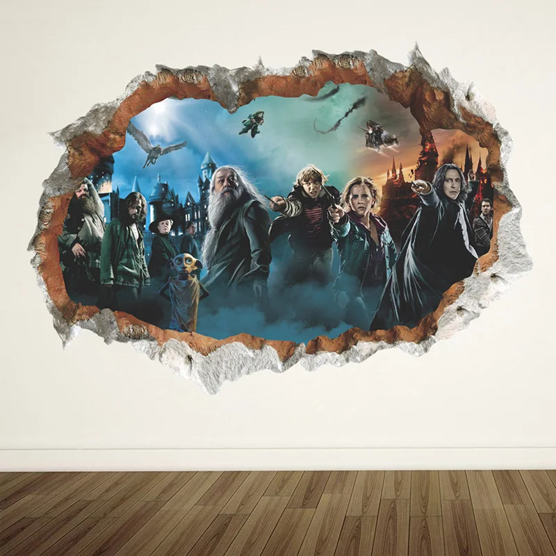 Harry Potter 3D Wall Hole Poster Hogwarts Wall Stickers Wizarding World
