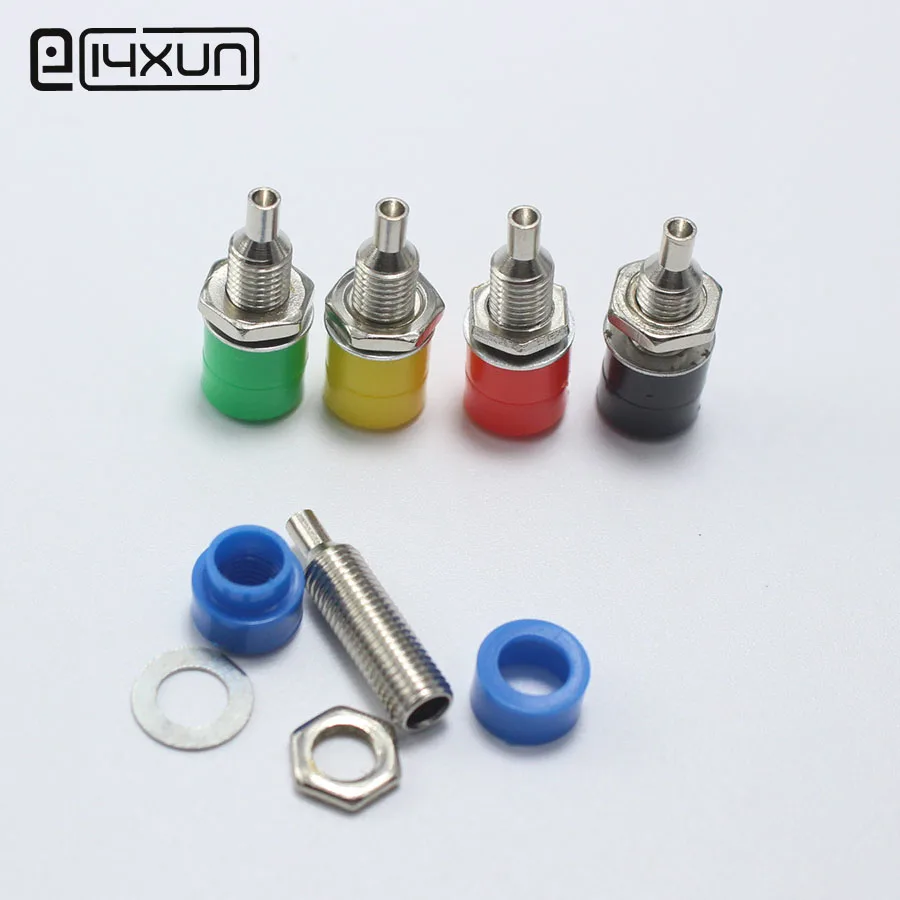 

5pcs/lot 4mm Banana Plug jack 4MM Panel Mount Binding Post Socket 5A Black Red Green Yellow Blue