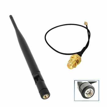 

Wecast 2.4GHz WiFi Antenna 5dBi RP-SMA Male Aerial For Wireless Wi-Fi Router With 21cm PCI U.FL IPX to SMA Male Pigtail Cable