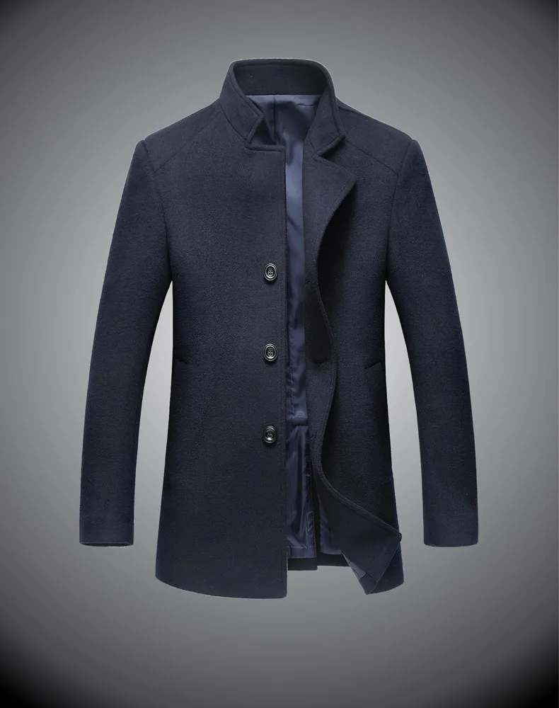 KEGZEIR повседневное для мужчин s шерстяное пальто длинные модные Slim зимняя куртка брендовая одежда Abrigo De Lana Hombre