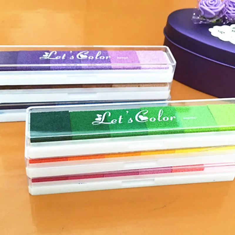 6 цветов нетоксичный градиентный цвет отпечаток пальца Inkpad DIY скрапбукинг украшения уплотнительные аксессуары детские игрушки Детский подарок