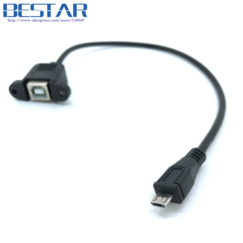 

Micro-USB 5pin Micro USB Male to USB 2.0 B Type Female Connector Cable 30cm 50cm With Panel Mount Hole