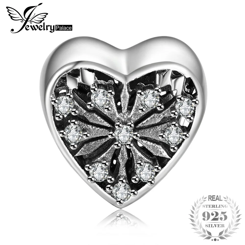 Jewelrypalace 925 пробы серебро Винтаж Eagar любовь кубические циркониевые бусины Подвески Fit Браслеты-Подарки для Для женщин Модные украшения - изображение