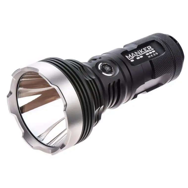 

Manker MK35 1420M Throw Flashlight 2550 Lumens Cree XHP35 HI LED Torch Powerful Searchlight Use 4x 18650 Batteries