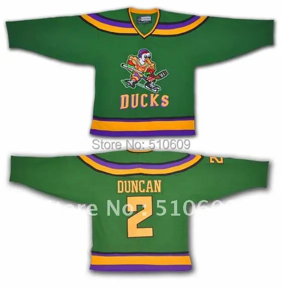 Mighty Ducks Movie Ice Hockey Jersey Green