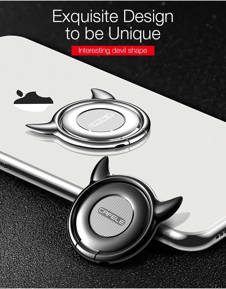 CAFELE кольцо-держатель для iPhone X, 8, 7, 6s plus, samsung S8 из алюминиевого сплава, Роскошный Универсальный держатель с поворотом на 360 градусов