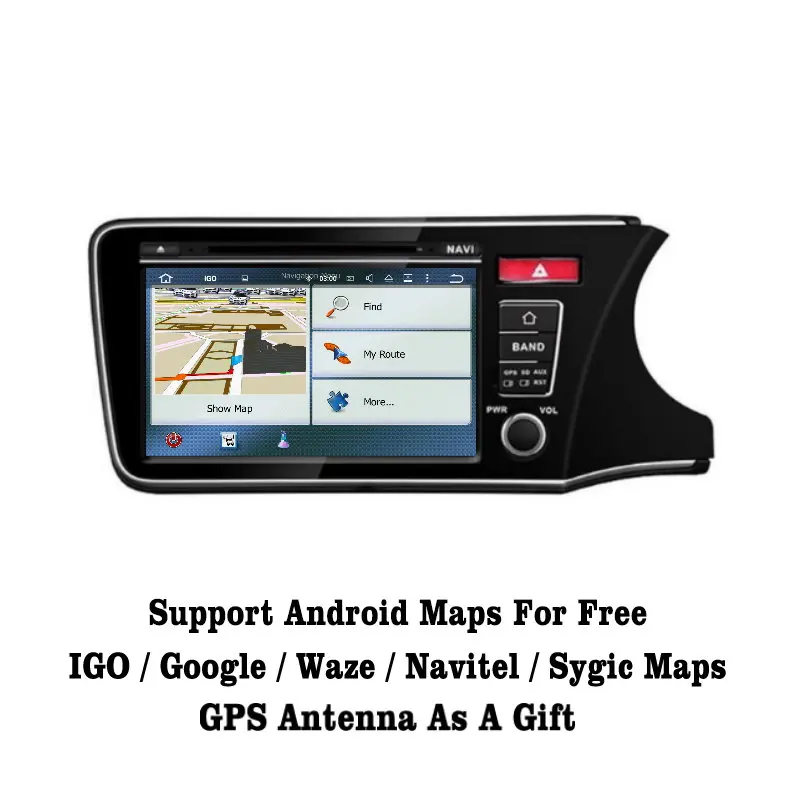 Best Liislee Android 7.1 2G RAM For Honda CITY 2014~2017 RHD Car Radio Audio Video Multimedia DVD Player WIFI DVR GPS Navi Navigation 3