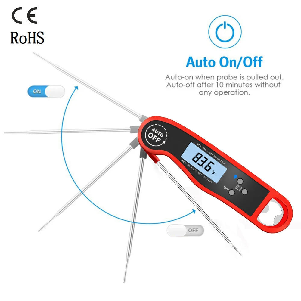 

Waterproof Digital BBQ Thermometer Oven Grill Meat Food Thermometer with Bottle Opener Smokehouse Pyrometer Cooking Accessoriess