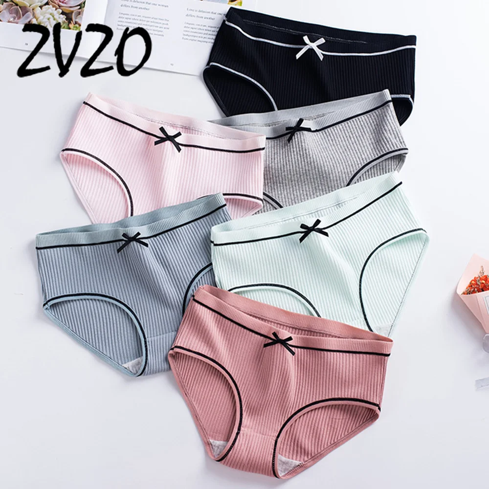

2019 Autumn and Winter New Sexy Comfortable Thread Panties Female Cute Bow Large Size Cotton Striped Briefs Women Underwear