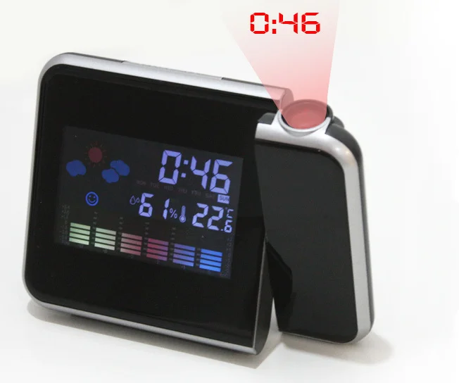 

LED Digital Projector Alarm Clock Screen Time Projection Clock Multi-function Weather Calendar Time Display Clock