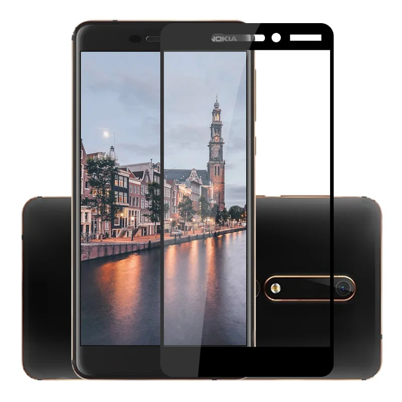 Закаленное стекло для Nokia 6 2018 TA 1054 защита экрана полное покрытие второе поколение