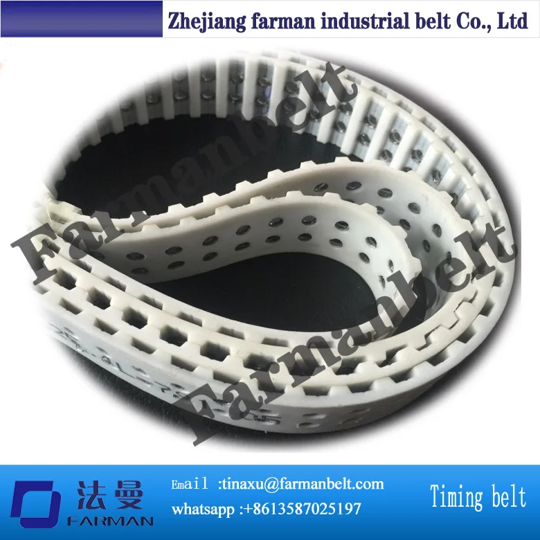 2016 factory price customized color PU Transmission timing belt with special perforate timing felt belt