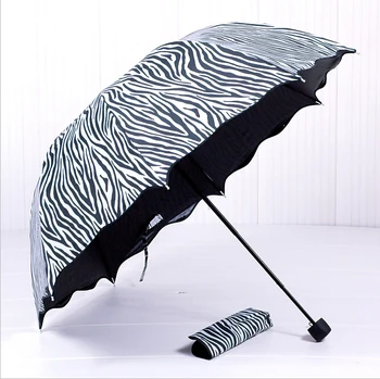 

Flouncing Princess Dome Parasol Sun/Rain 3 Folding Lotus Leaves Wave Umbrella