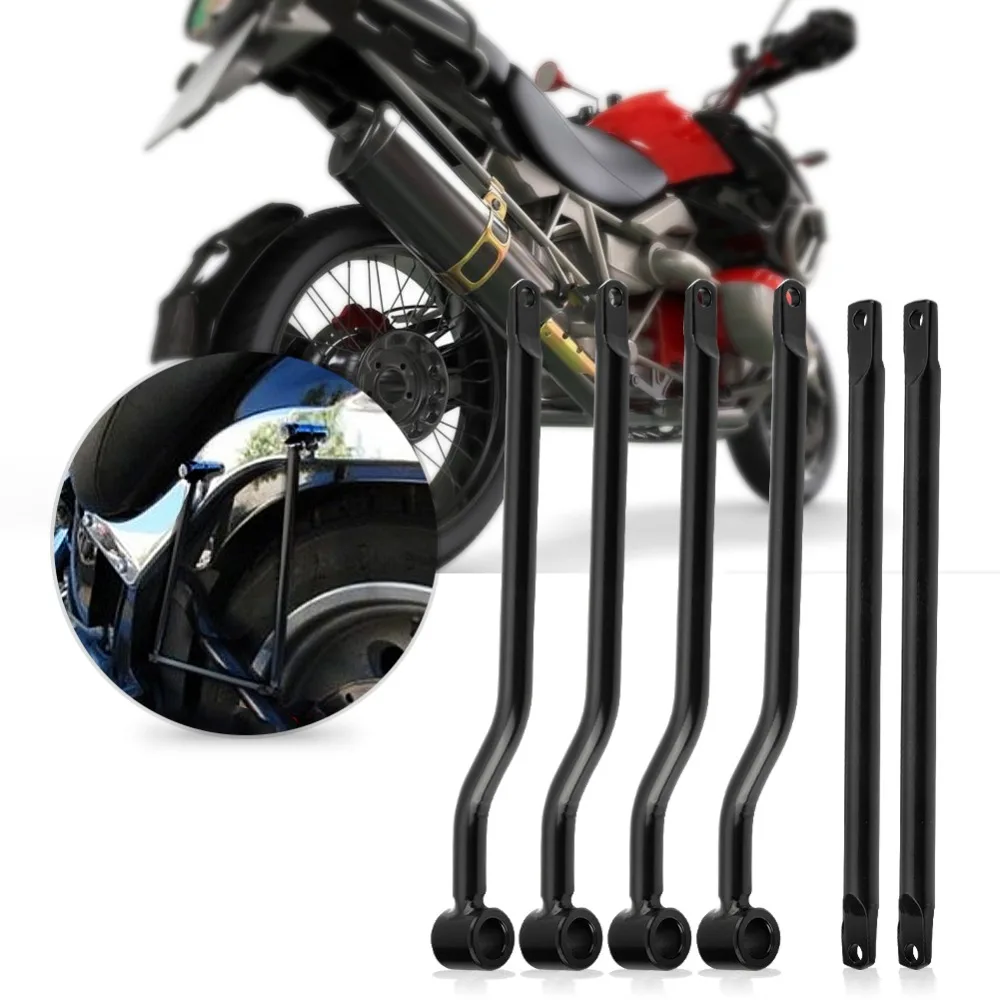 

Motorcycle Saddlebag Support Bars Brackets Kit for Harley Honda Suzuki Yamaha Kawasaki Silver