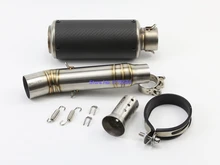 Complete Set CBR300 Motorbike Muffler Exhaust Pipe Escape Damper ID 39mm Motorcycle Carbon Fiber Exhaust Muffler