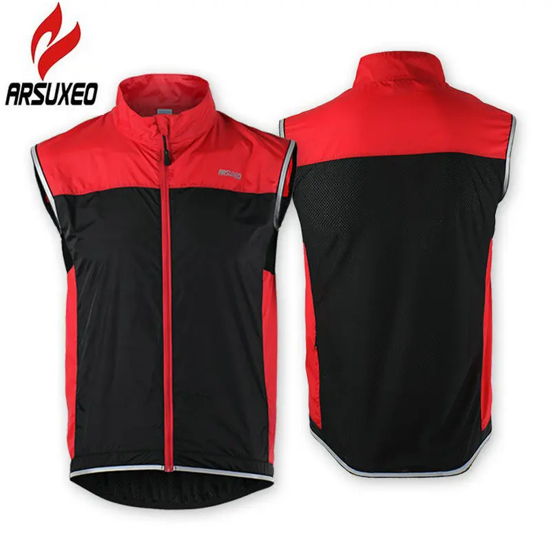 Sunbike Gilet Coupe-Vent r/éfl/échissant sans Manches pour Cycliste Coupe-Vent pour Hommes