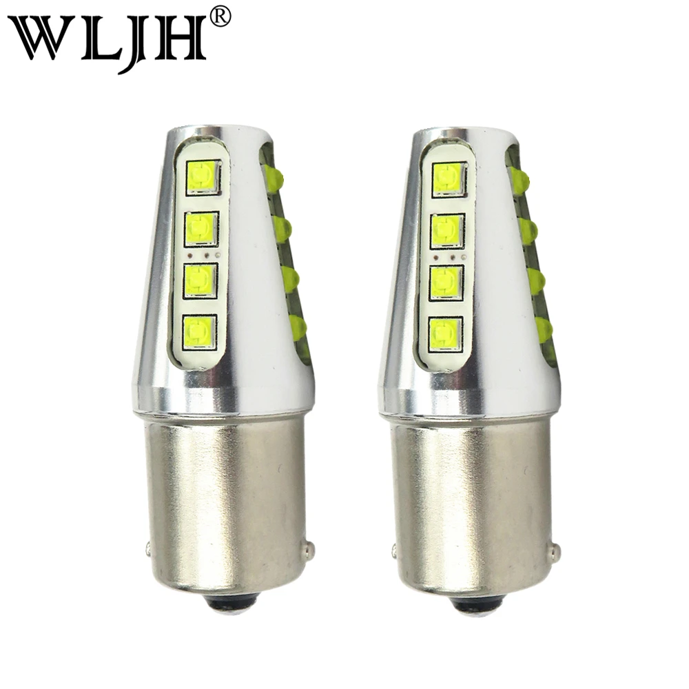 WLJH 2x1156 светодиодный BA15S P21W 1159 7506 Автомобильный светильник для грузовика прицепа