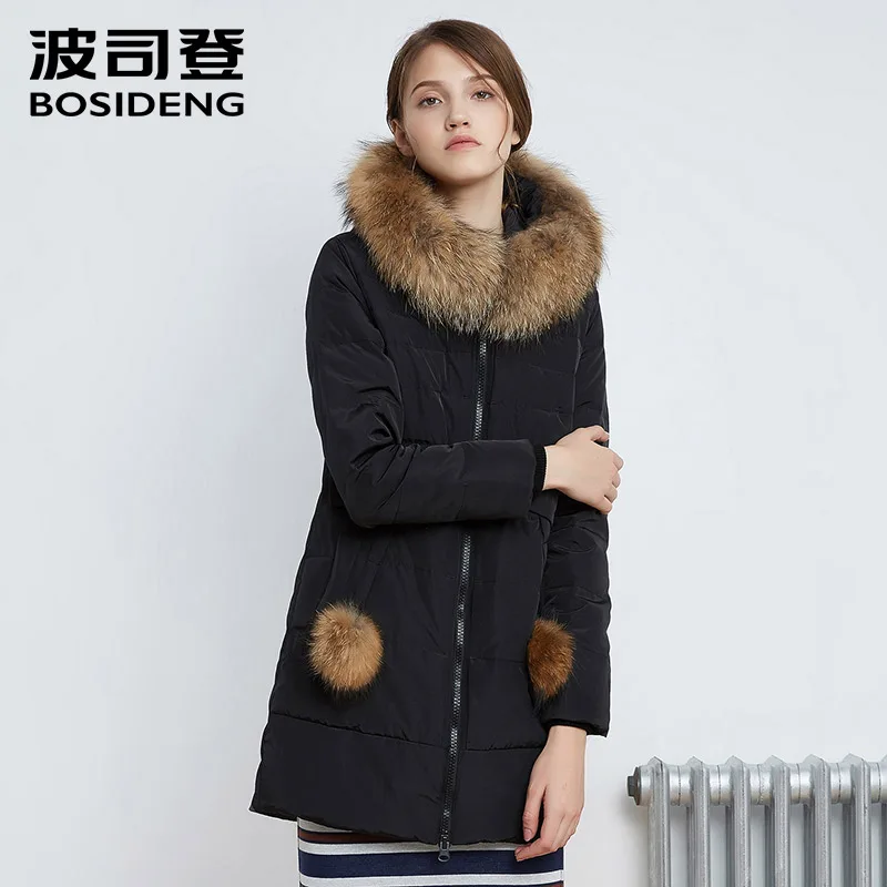Kopen BOSIDENG 2017 Nieuwe Winter Collectie Vrouwen Jas Jasje Warme Hoge Kwaliteit Vrouw Parka Jas Winter Jas Capuchon Echt Bont B1601234