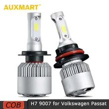 Auxmart H7 9007 HB5 Hi Lo Светодиодная лампа для автомобильных фар 72 Вт 8000лм COB светодиодные фары лампы 12 В 24 В для Volkswagen Passat