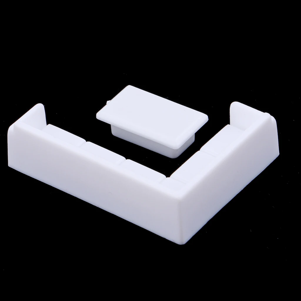  Dollhouse Miniature Furniture Plastic White Tea Table Sofa Set DIY Living Room Decor 1/75