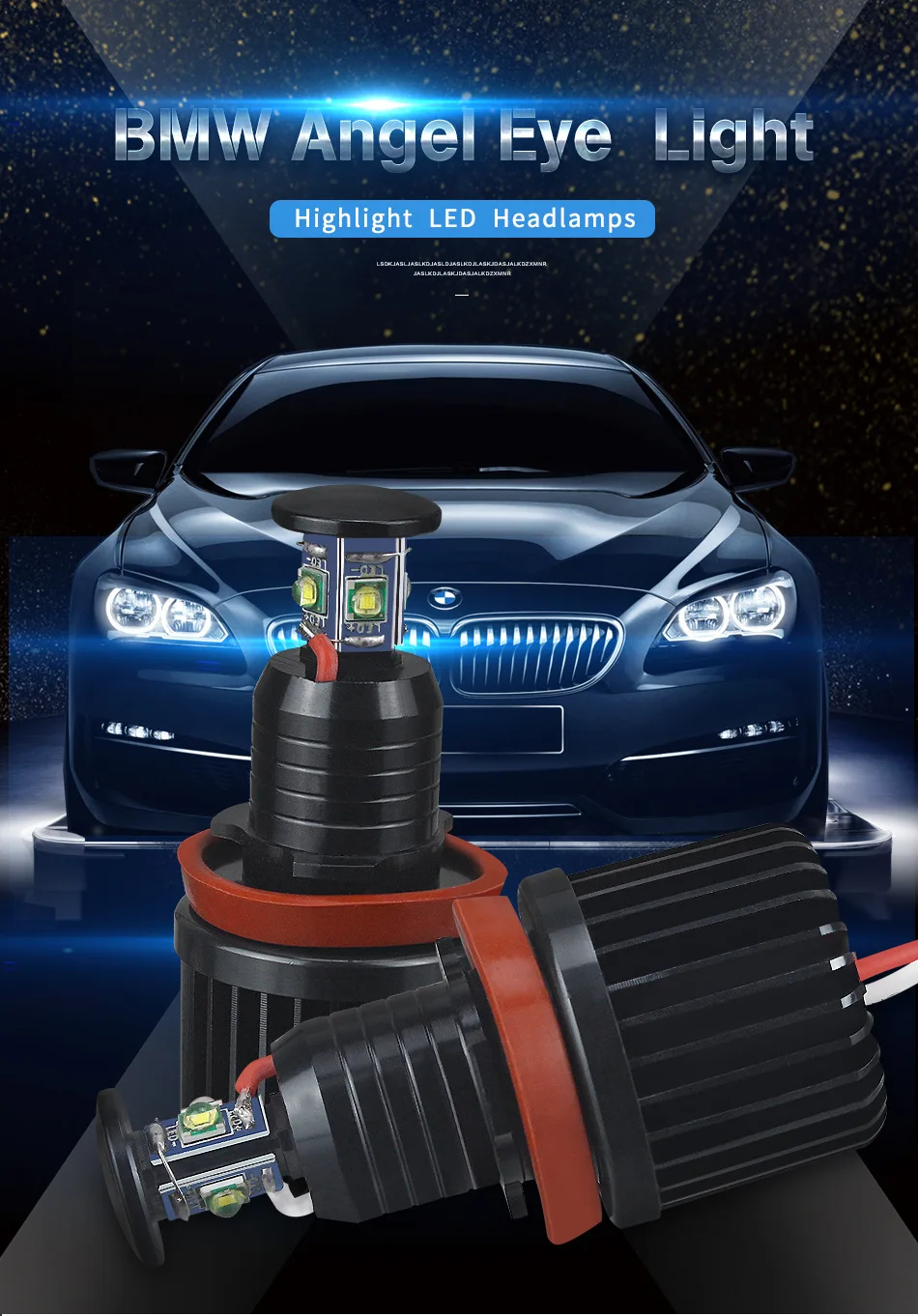 2x светодиодный H8 Ангельские глазки противотуманные фонари DRL ошибок 40 W 900LM для BMW E91 E92 E93 лампочка для противотуманных фар