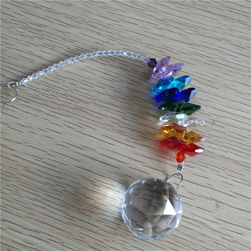 

Free Shipping Suncatcher Lighting Ball Beautiful Beautiful Pendants Accessories Home Decoration Crystal Prisms Chandelier Parts