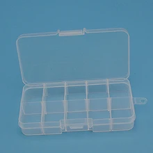 10 Compartment Adjustable Transparent Plastic Jewelry Bead Storage Box Organizer
