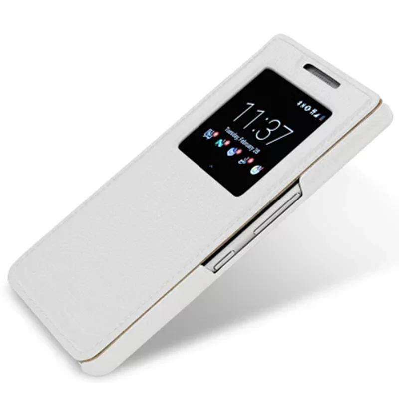 Genuine Leather Case For Blackberry KEYone Window
