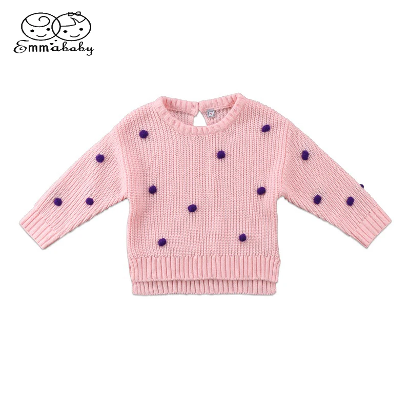 Emmababy Warm Cute Infant Girl Baby Knitted Sweater Warn Winter Pullovers Crochet Tops Clothes